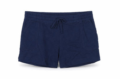Marks & Spencer Women Blue Size 22 Drawstring Jersey Shorts Pockets