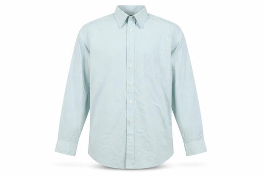 Stafford Men Blue 17 Athletic Performance Button-Up Long Sleeve Shirt