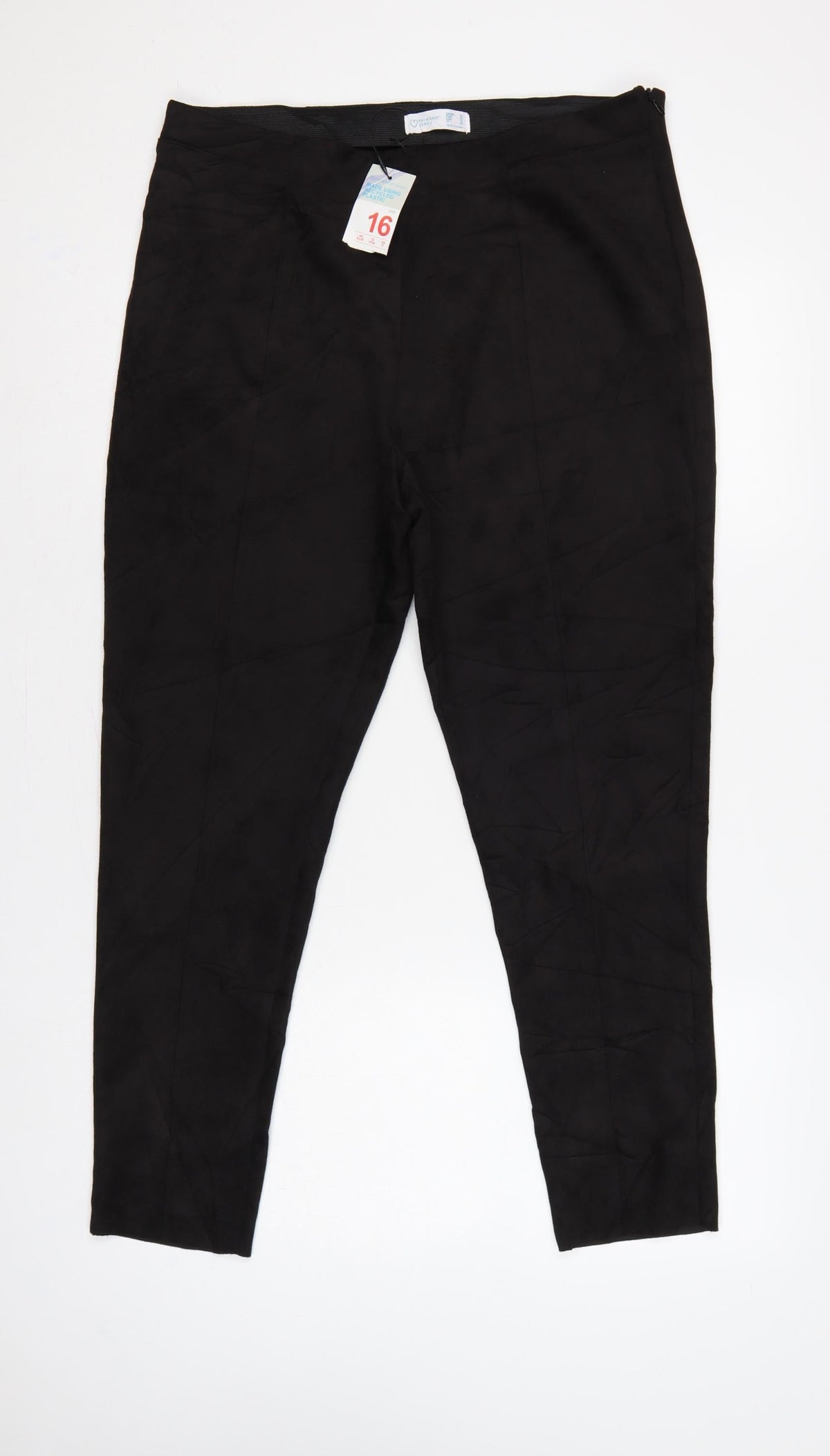 Primark Cares Women's Black Size 16 Slim Stretch Trousers