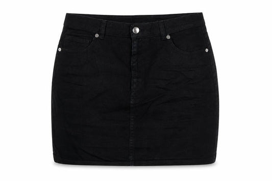Monki Women Black UK 12 High Rise Denim Mini Pencil Skirt Pockets