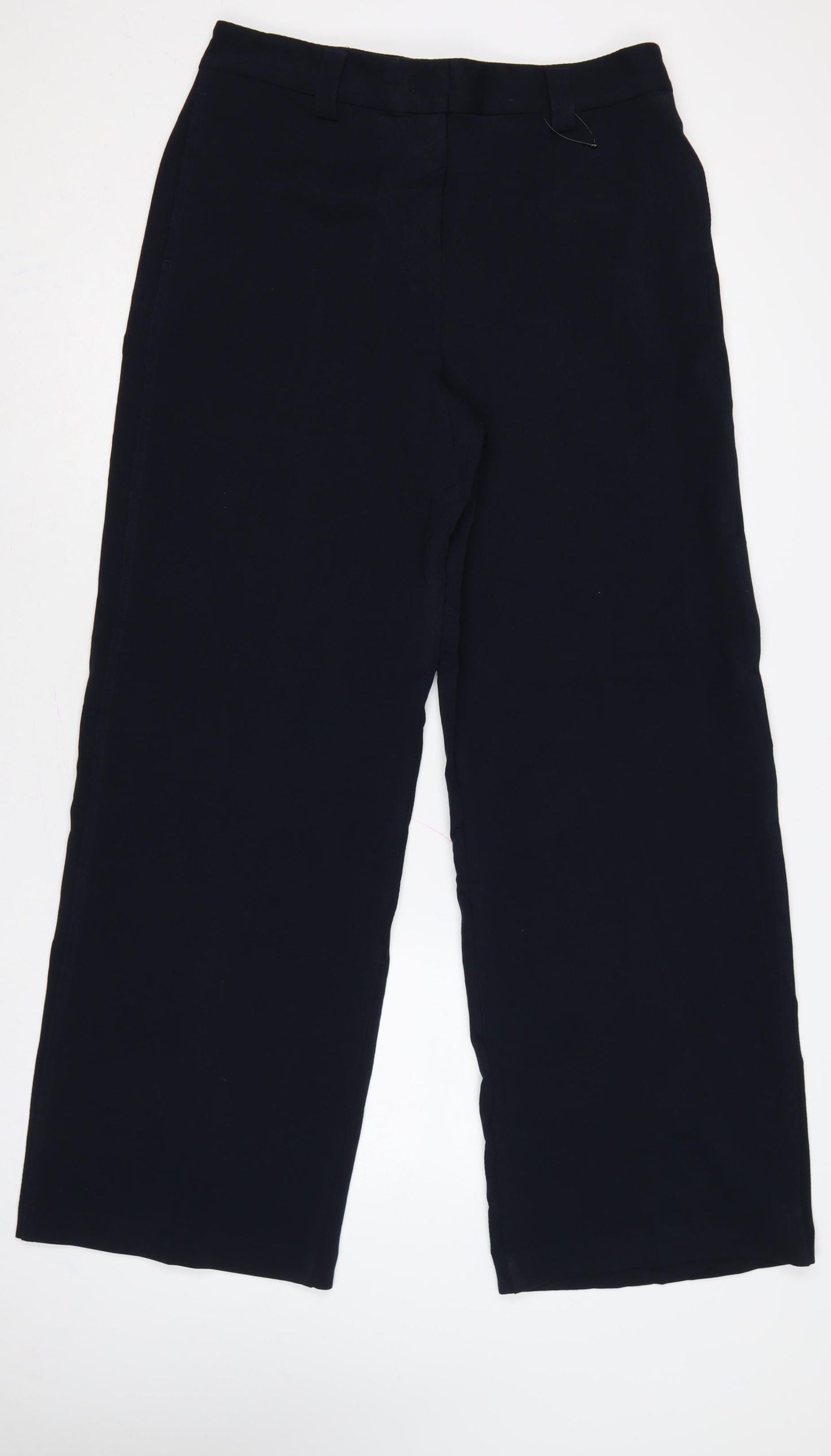 Marks and Spencer Women Blue UK 14 Long Wide-Leg Tailored Trousers