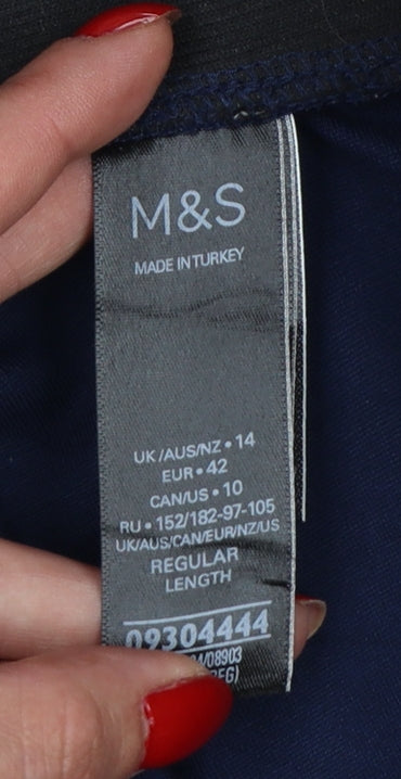 Marks & Spencer Women Blue UK 14 High Rise Stretch Leggings