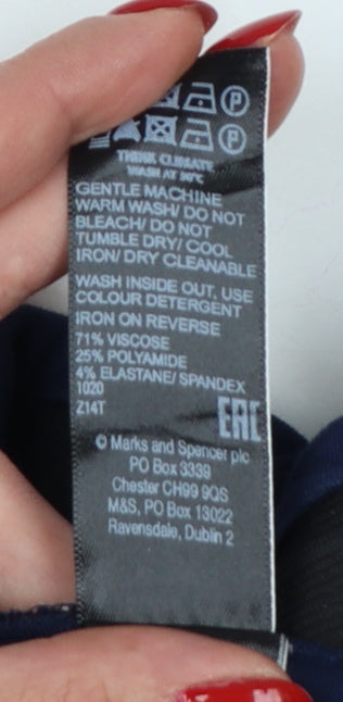 Marks & Spencer Women Blue UK 14 High Rise Stretch Leggings