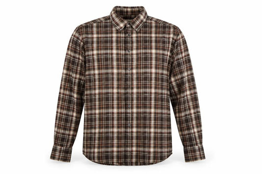 Marks & Spencer Men Brown XL Plaid Cotton Button-Down Long Sleeve Shirt
