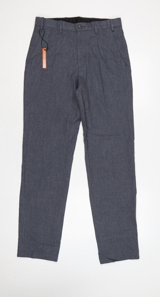 M&S Men’s Grey Regular Fit Straight Trousers W30 L33