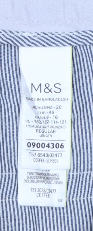 Marks & Spencer Women Beige UK 20 Regular Tapered Chino Trousers