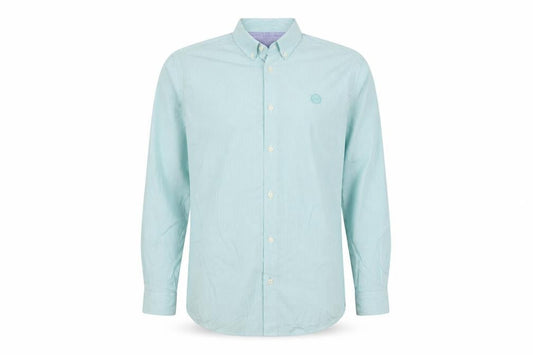 Marks & Spencer Men Green L Heritage Striped Button-Down Cotton Shirt