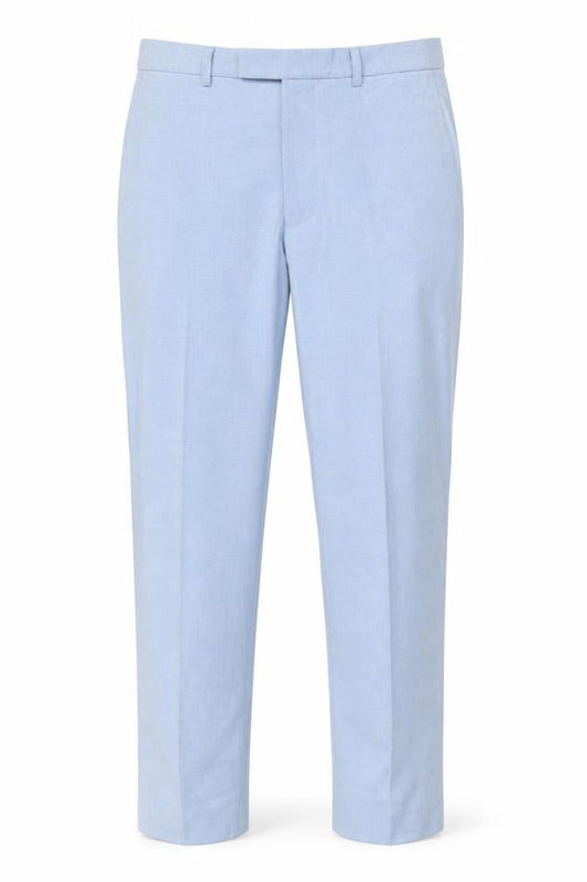 Marks & Spencer Men Blue Slim 32in Long Check Dress Trousers