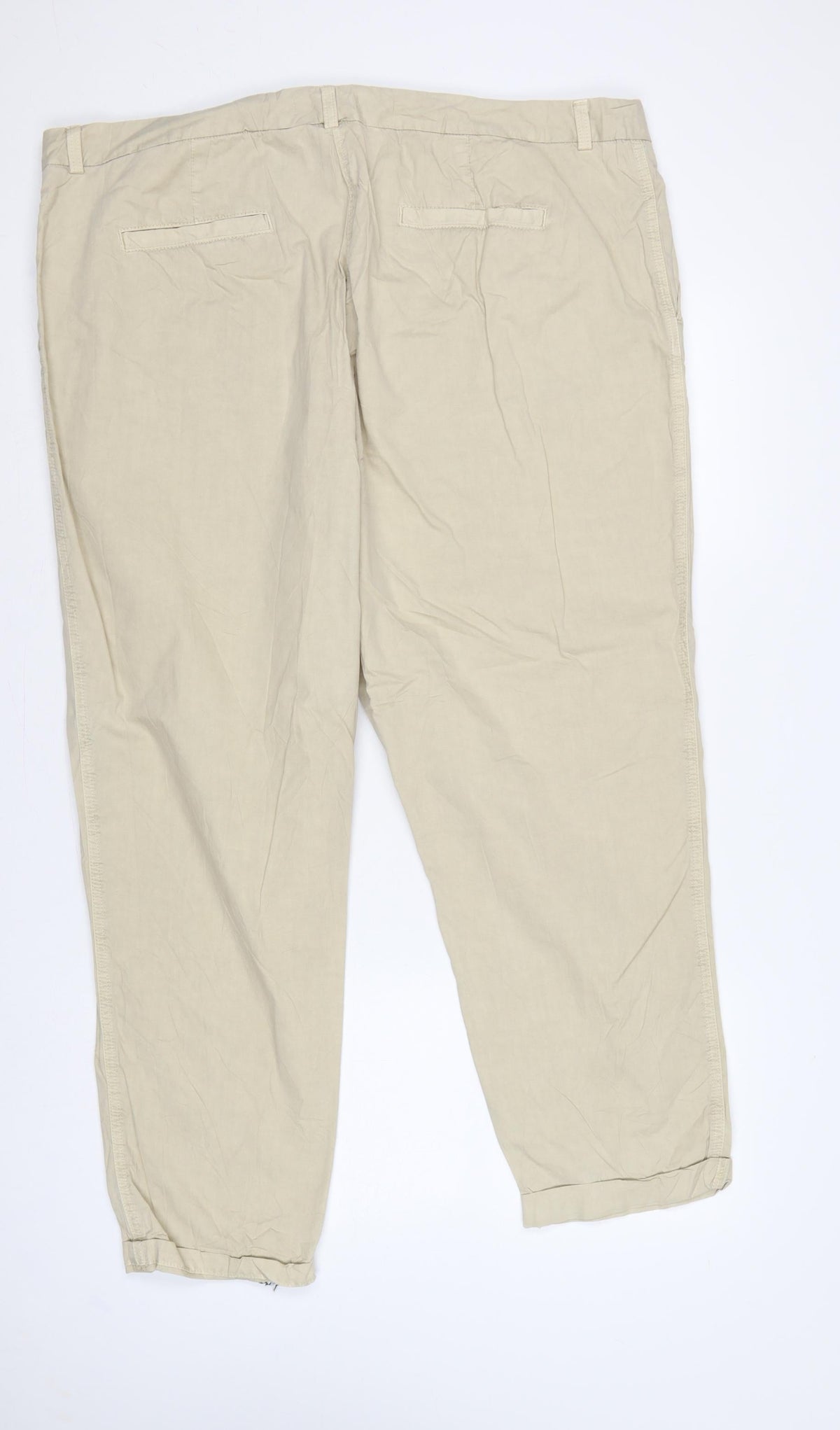 Marks & Spencer Women’s Beige UK 22 Regular Cotton Chino Trousers NWT