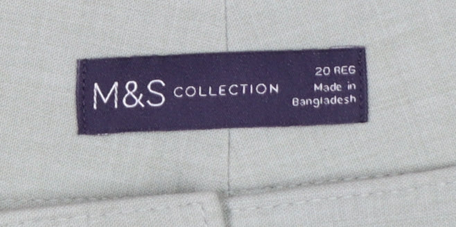 Marks & Spencer Collection Women’s Green Size 20 Wide-Leg Dress Trousers