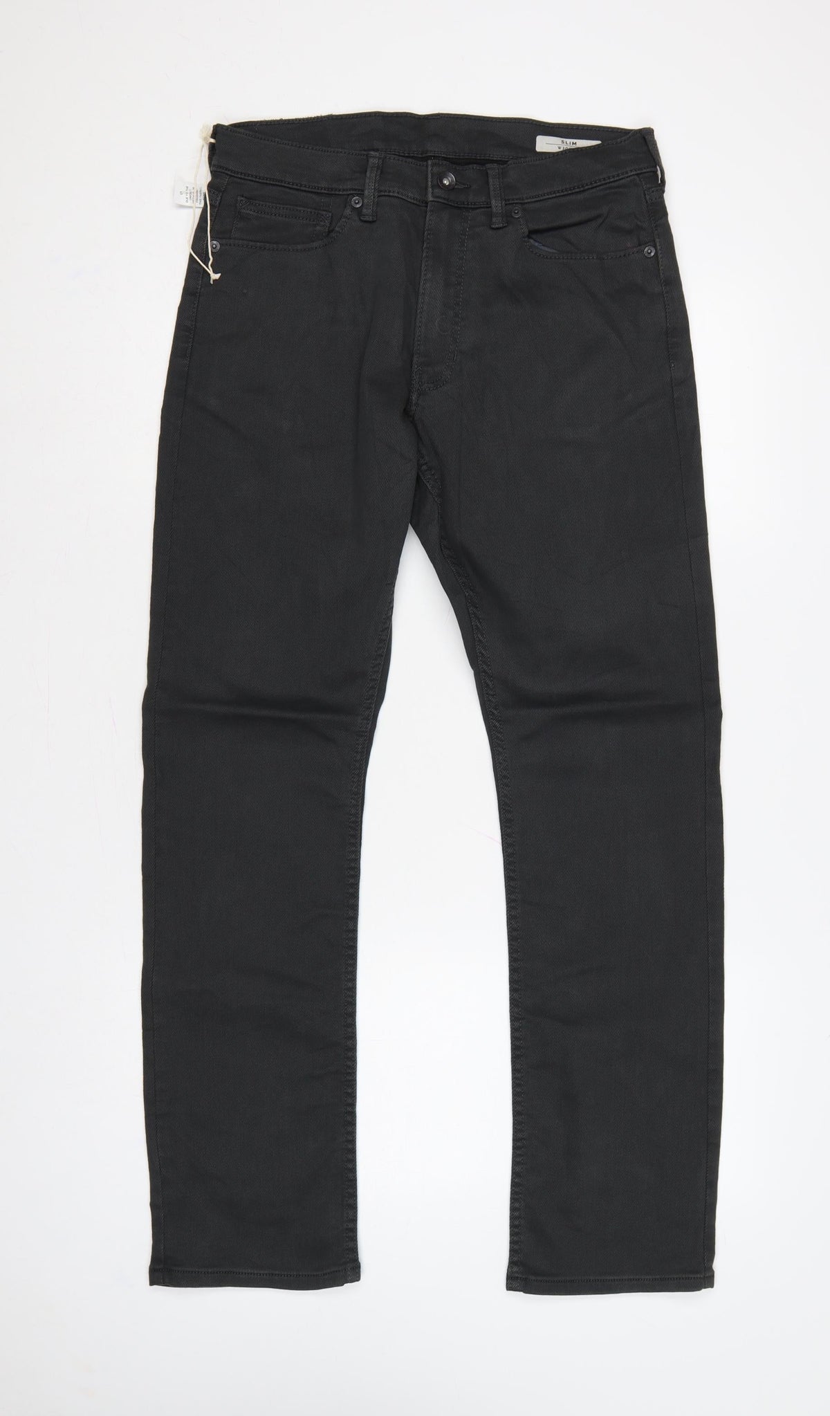Marks & Spencer Men Black 30W 31L Slim Straight Stretch Jeans