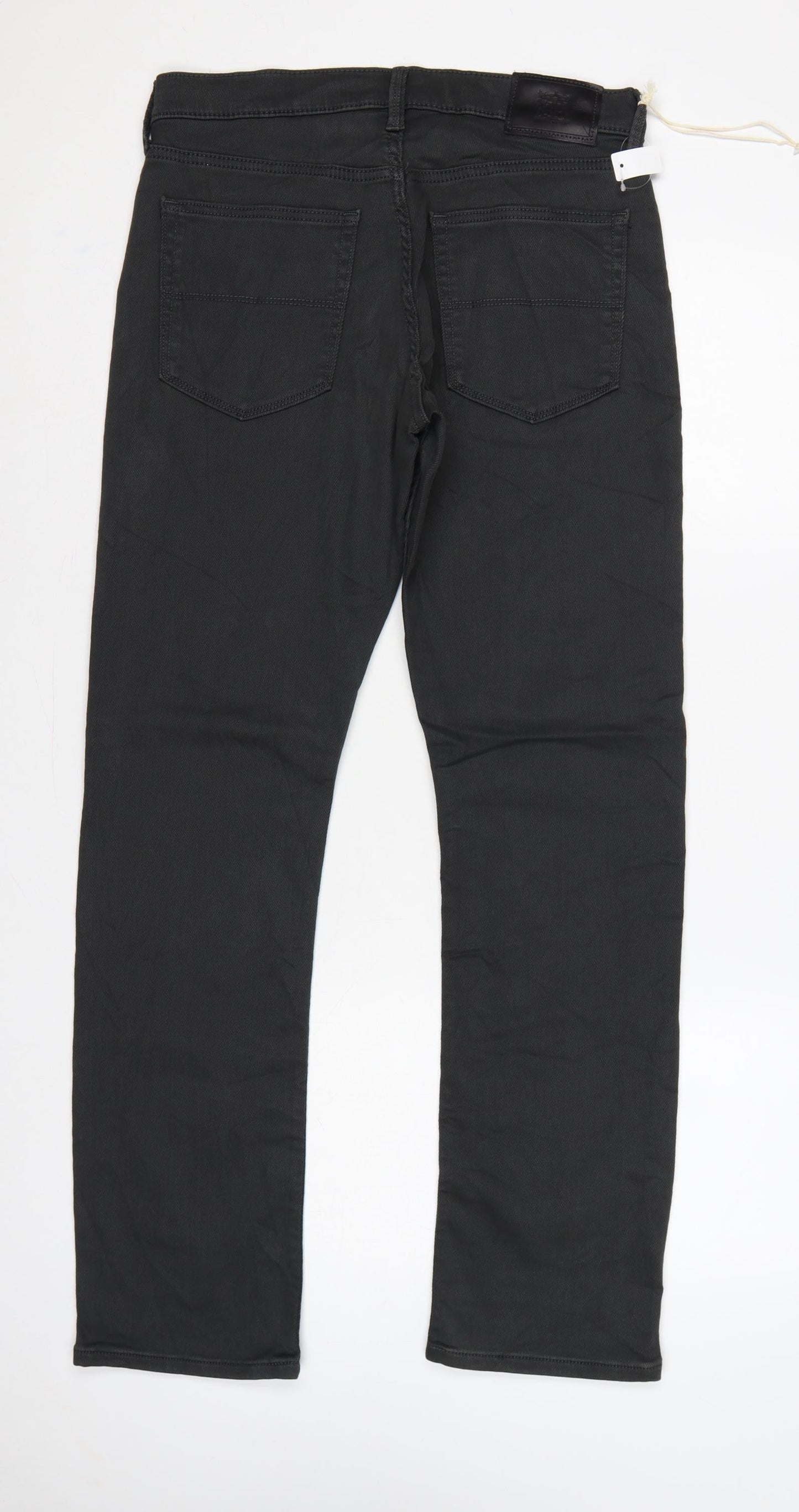 Marks & Spencer Men Black 30W 31L Slim Straight Stretch Jeans