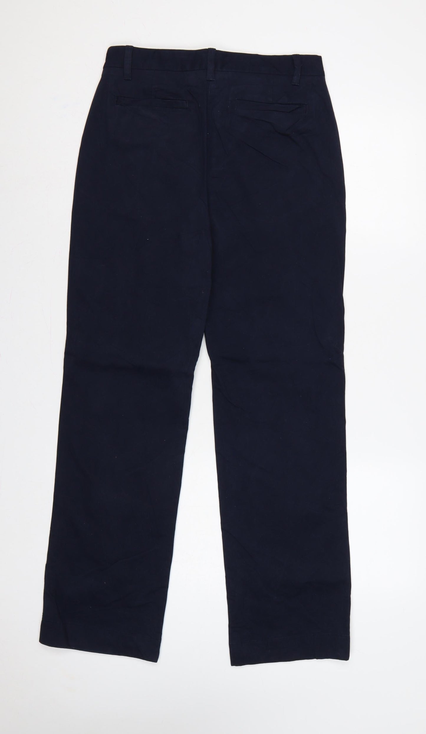 Marks and Spencer Women Blue UK 10 Regular Straight Chino Trousers