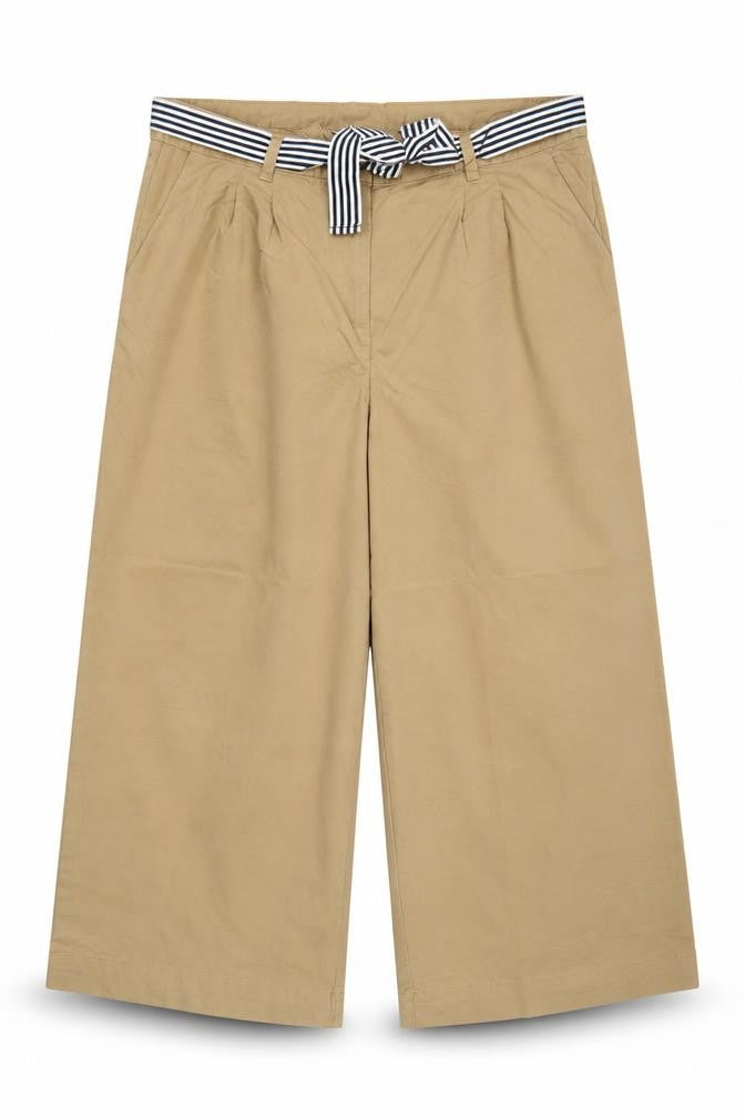 Marks & Spencer Women’s Beige UK 20 High Rise Wide Leg Belted Trousers