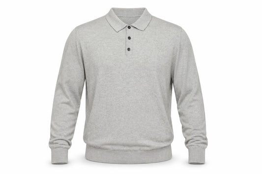 Gap Men's Grey M Cotton Collared Henley Knit Jumper Long Sleeve