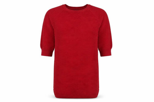 French Connection Women Red M Knee Length Jumper Dress Cotton Knit