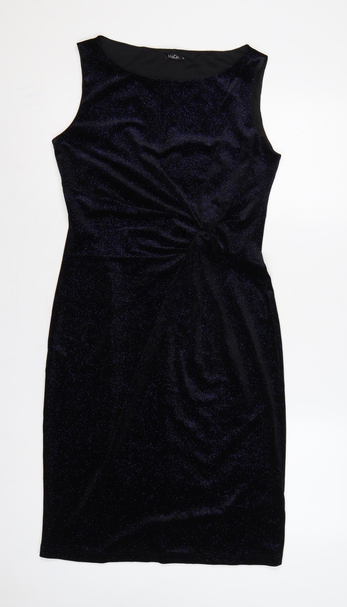 M&Co Women’s Blue Glitter Bodycon Knee Length Party Dress UK 12