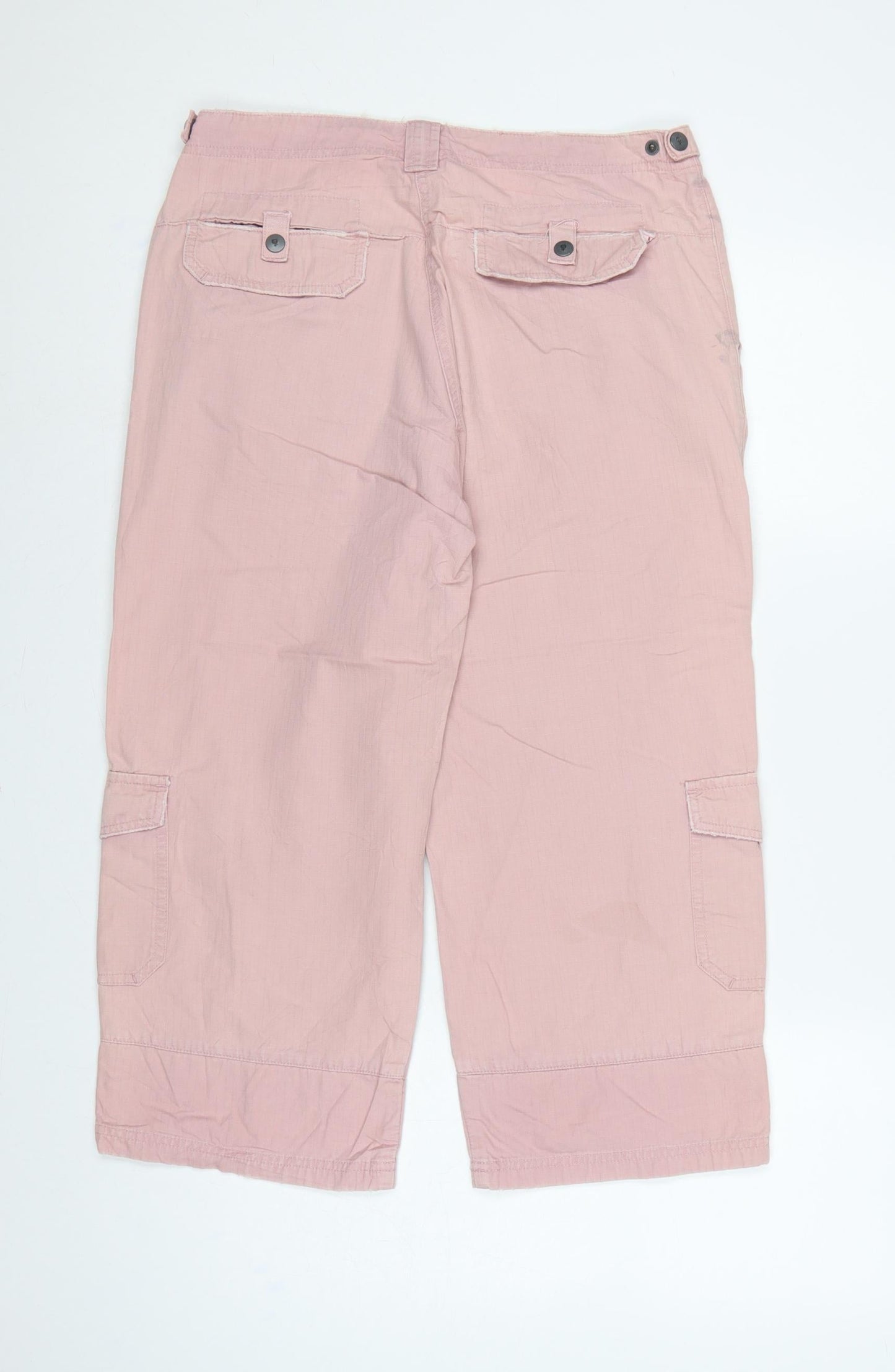 Fat Face Women Pink UK 12 Cotton Cargo Capri Trousers Pockets