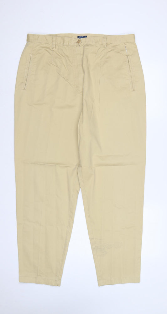 Softal Process Women’s Beige Chino Trousers Size 18 Cotton Tapered