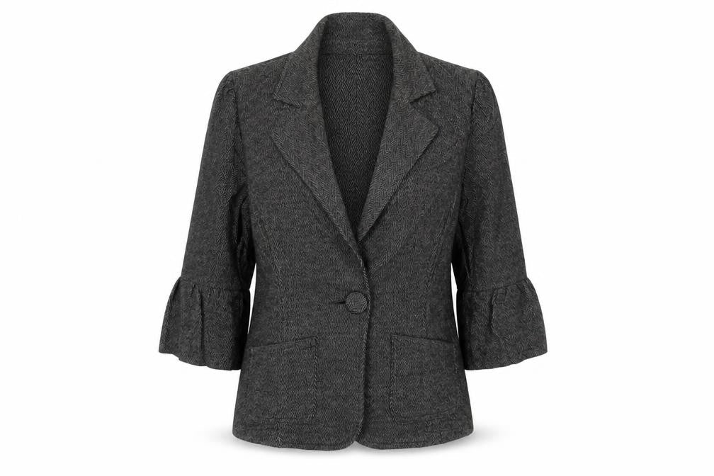 Marks & Spencer Per Una Women’s Grey Herringbone Blazer UK 12