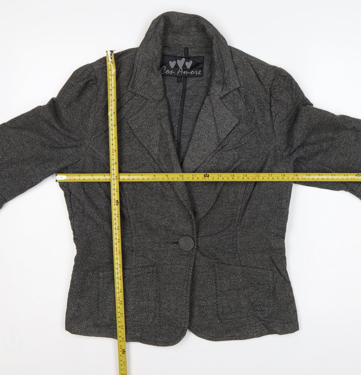 Marks & Spencer Per Una Women’s Grey Herringbone Blazer UK 12