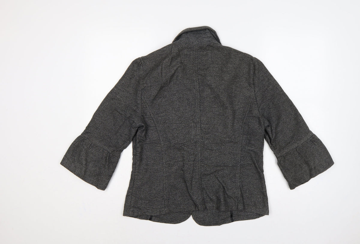 Marks & Spencer Per Una Women’s Grey Herringbone Blazer UK 12