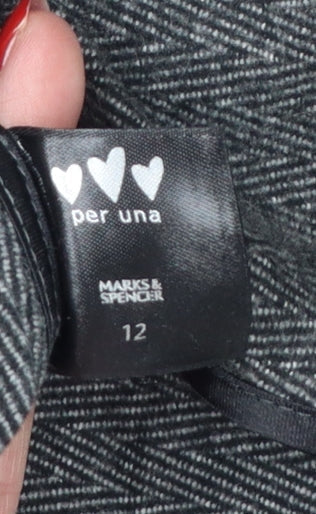 Marks & Spencer Per Una Women’s Grey Herringbone Blazer UK 12