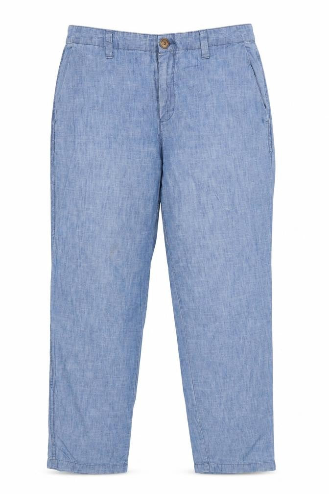 Gap Women's Blue UK 12 Girlfriend Khaki Cotton Tapered Chino Trousers