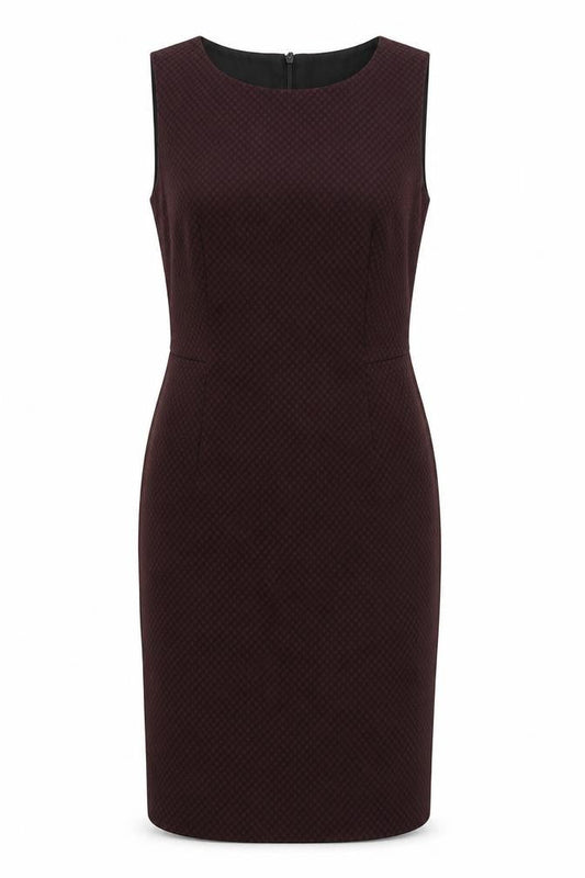 Next Women Red Geometric Pencil Dress UK 14 Sleeveless Workwear