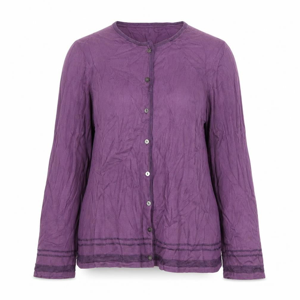Racing Green Women Purple UK 10 Button Front Cotton Cardigan