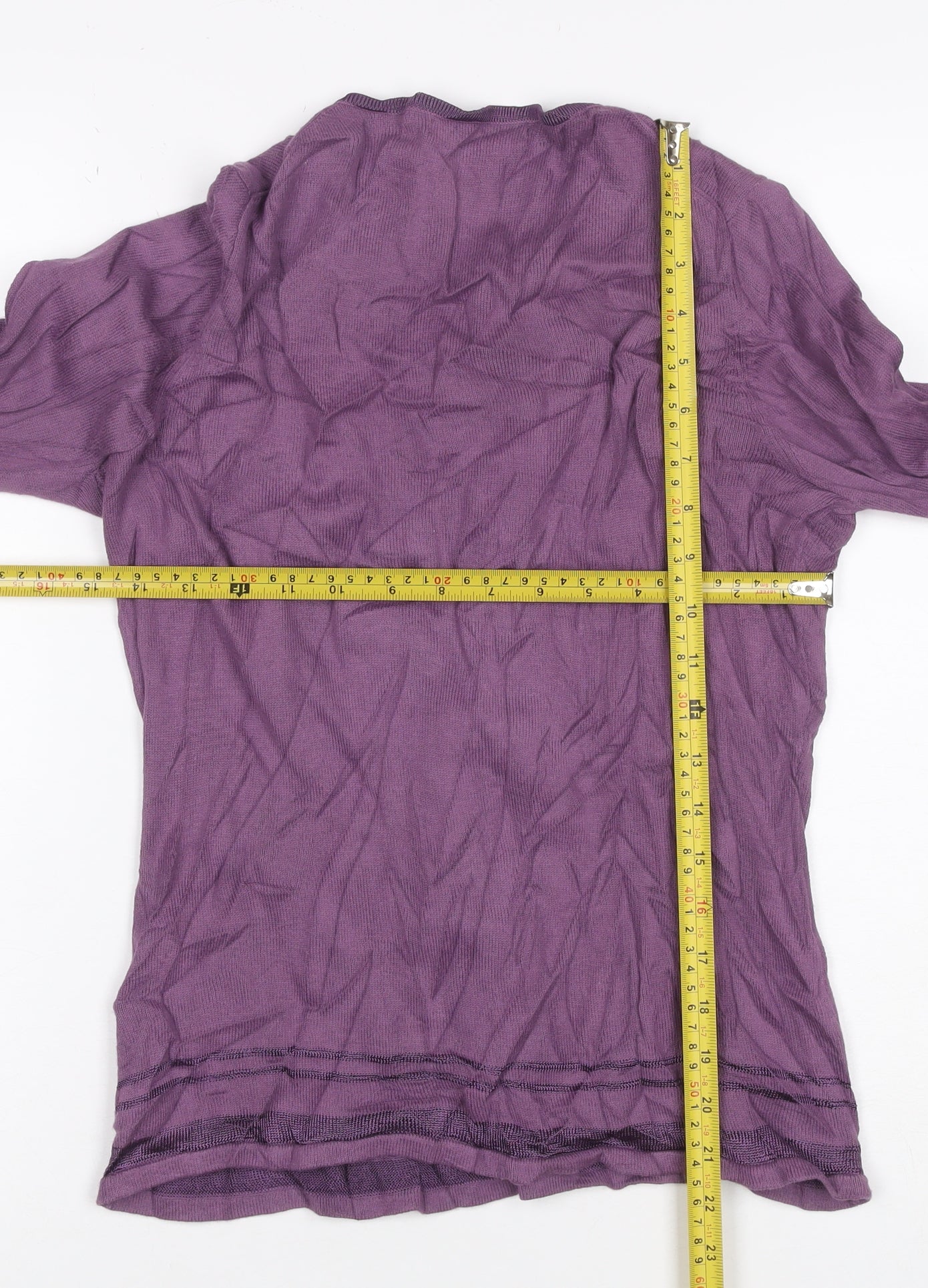 Racing Green Women Purple UK 10 Button Front Cotton Cardigan