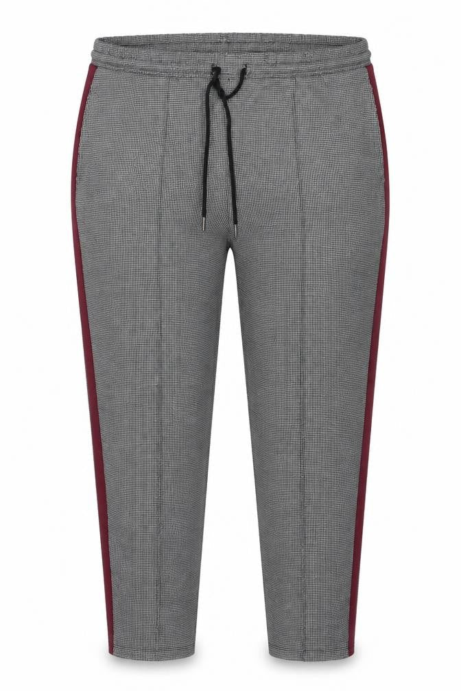 Marks & Spencer Women Black Mixed UK 20 Check Tapered Jogger Trousers