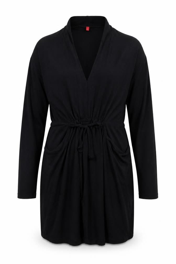 Miss Captain Women Black UK 12 Hooded Long Sleeve Jumper Dress