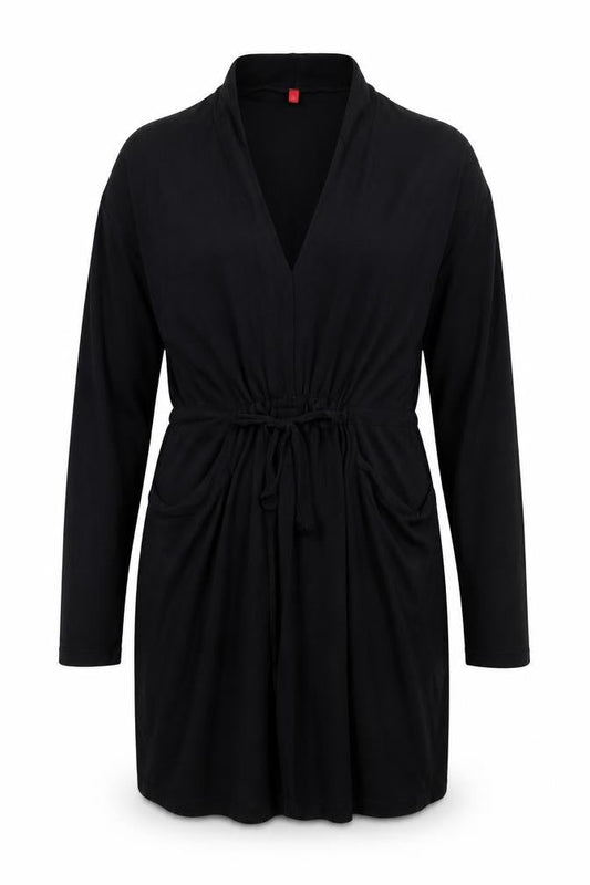 Miss Captain Women Black UK 12 Hooded Long Sleeve Jumper Dress