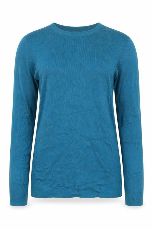 Front view of Red Herring Women’s Blue Cashmere Crew Neck Jumper UK 12 Long Sleeve