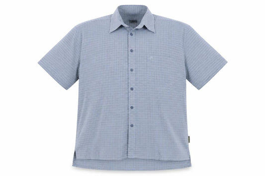 Crag Hoppers Men Blue Check Short Sleeve Button-Up Shirt L 42in Outdoor