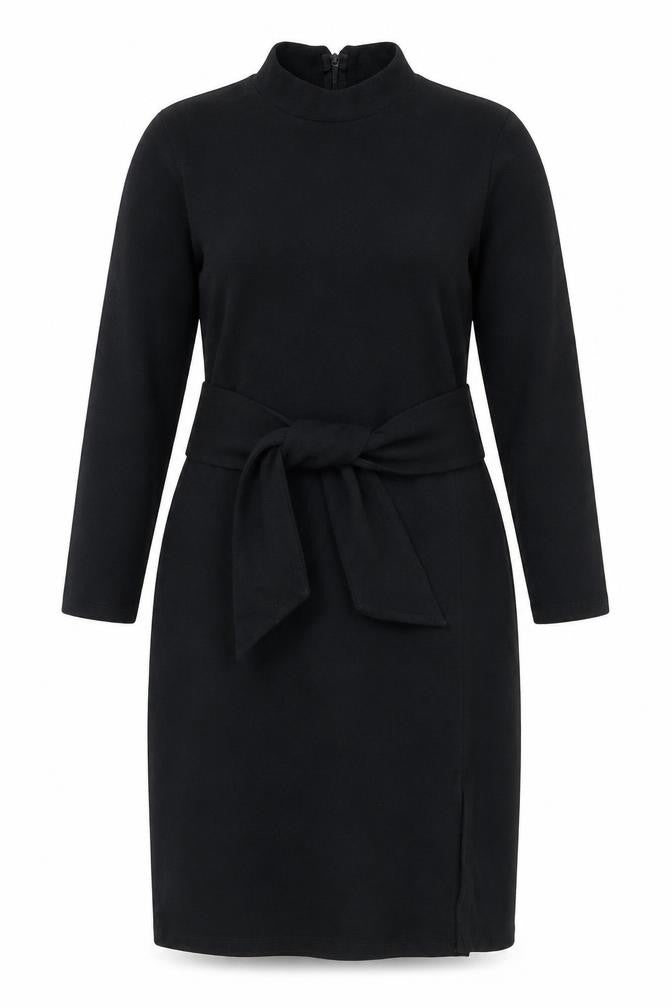Marks & Spencer Women’s Black UK 16 Knee Length Belted Stretch Sheath Dress