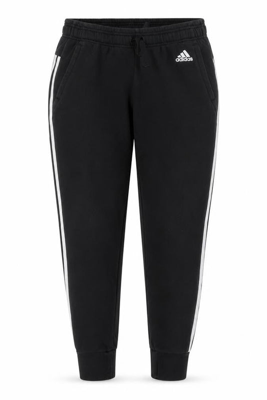 Adidas Women’s Black UK 12-14 M Jogger Track Pants Striped Fleece