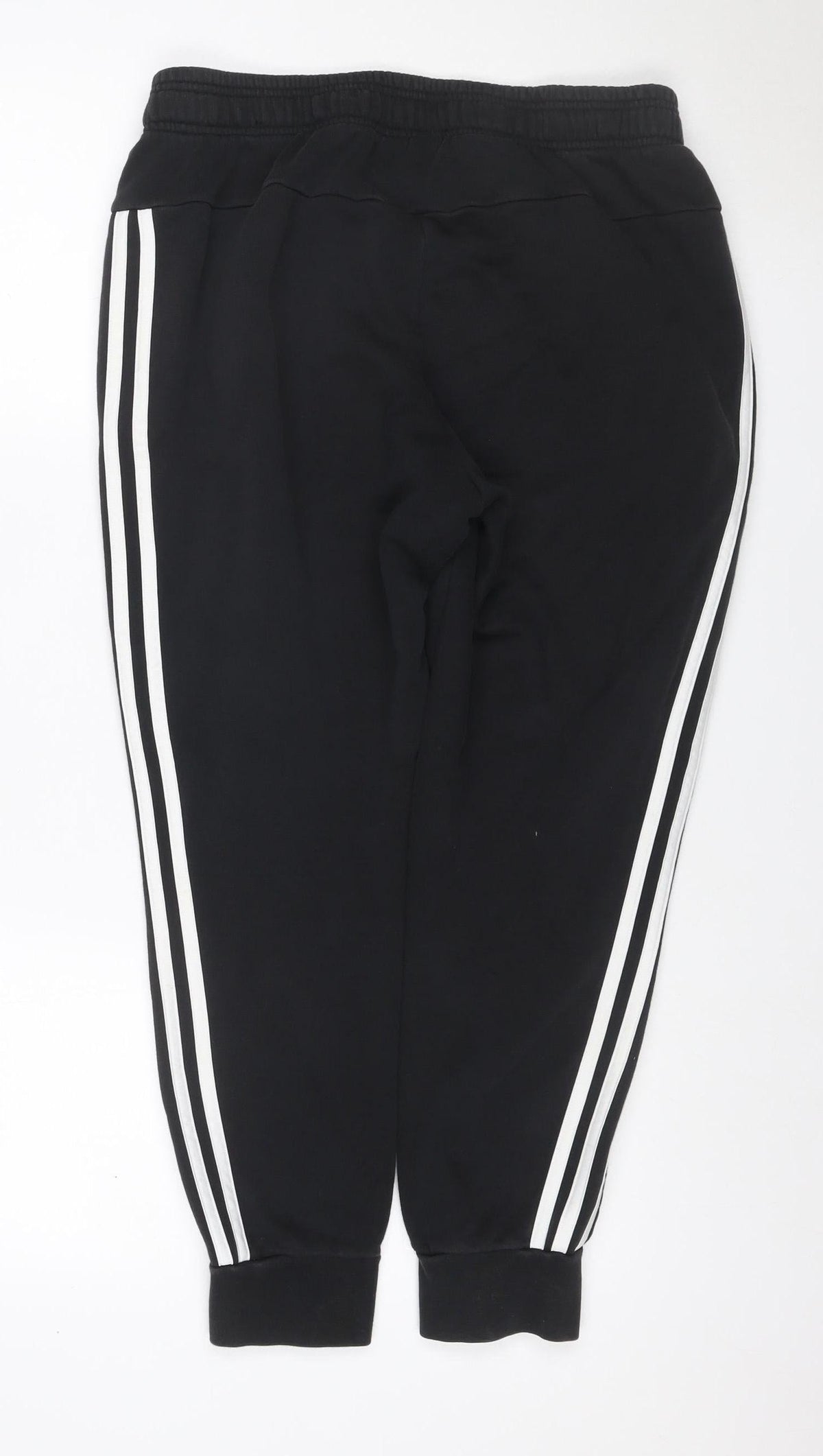 Back view of Adidas Women’s Black UK 12-14 M Jogger Track Pants Striped Fleece