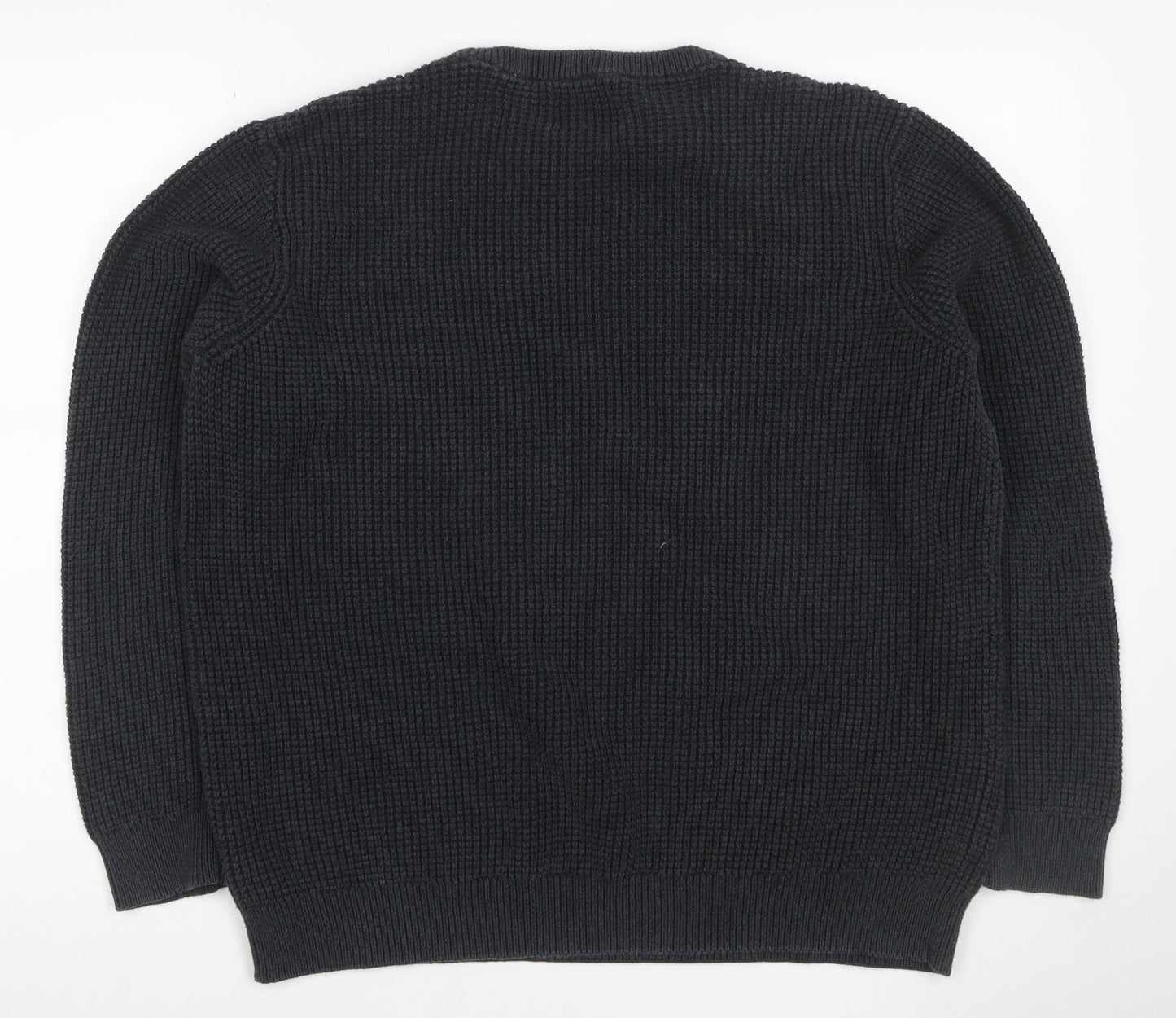 Mantaray Men’s Black XL Cotton Crew Neck Knit Pullover Jumper