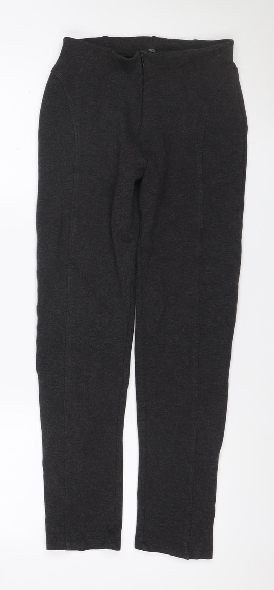Marks & Spencer Women's Black UK 8 Long Stretch Slim Trousers