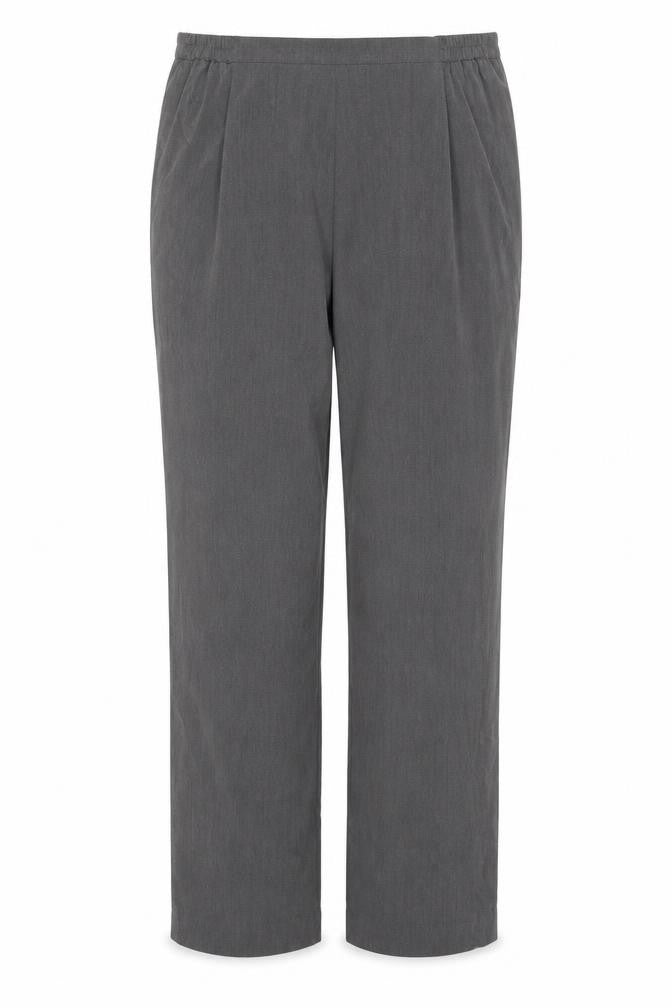 Bassini Women Grey UK 12 Wide Leg Dress Trousers Elastic Waist