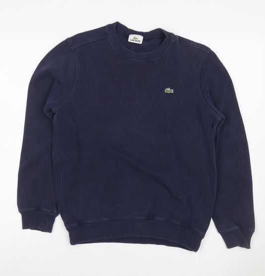 Lacoste Men’s Blue M Crew Neck Logo Pullover Sweatshirt