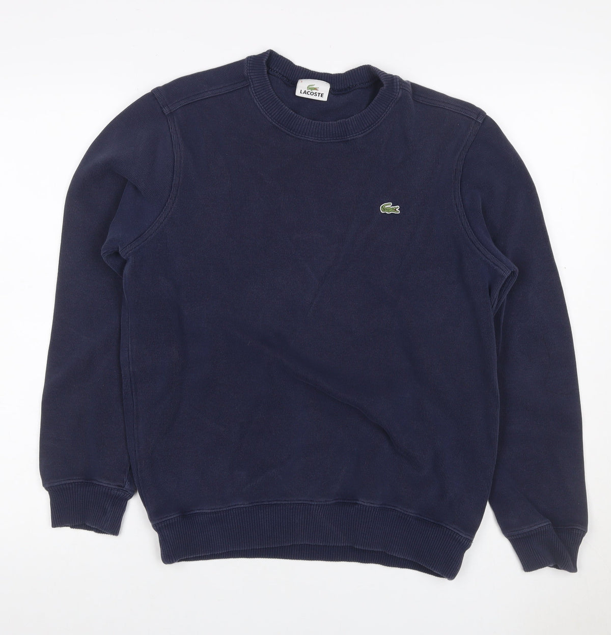 Lacoste Men’s Blue M Crew Neck Logo Pullover Sweatshirt