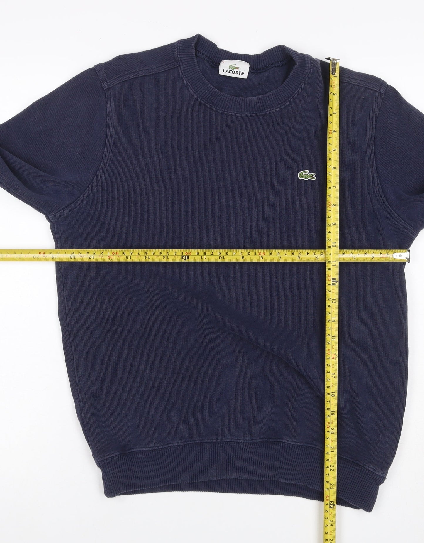 Lacoste Men’s Blue M Crew Neck Logo Pullover Sweatshirt