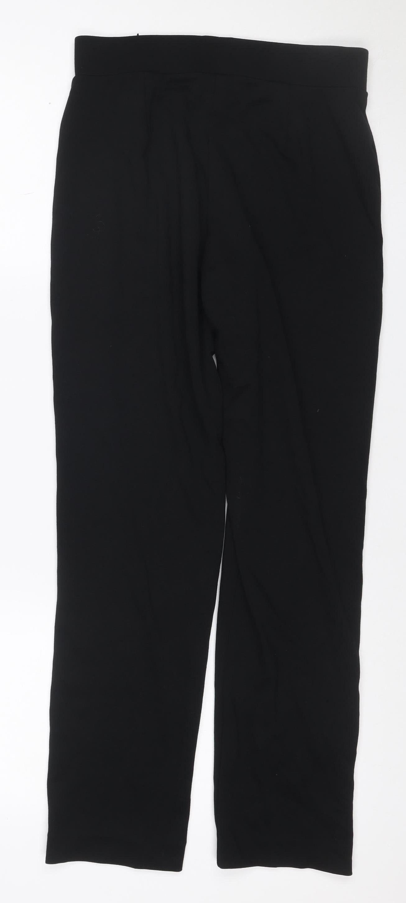 Marks & Spencer Women Black UK 8 Regular Stretch Slim Trousers