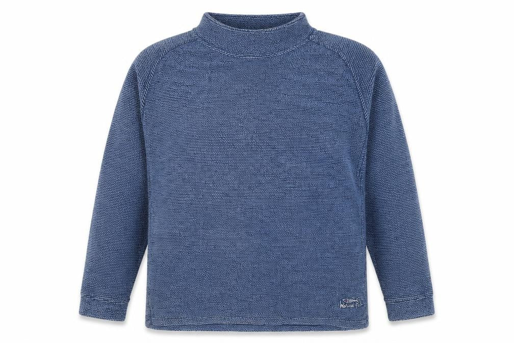 Weird Fish Men's Blue 2XL Mock Neck Knit Pullover Sweatshirt Logo