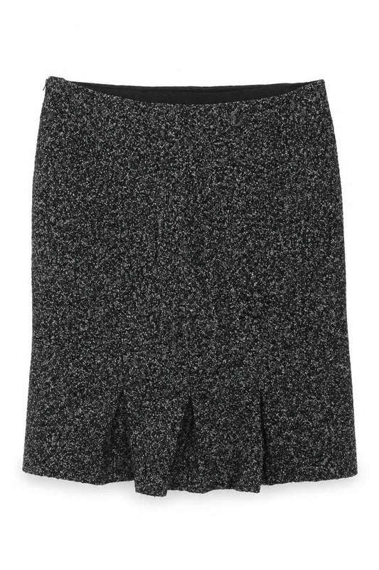 Viyella Women Grey Tweed Wool Blend UK 14 Knee Length Pencil Skirt