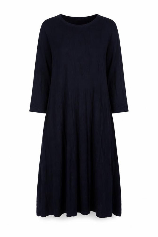 Per Una Women Blue UK 12 Knit Jumper Dress Round Neck 3/4 Sleeve