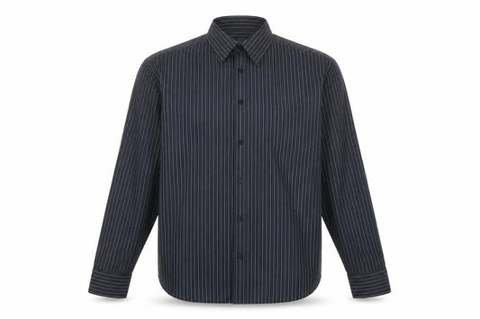 Marks & Spencer Men Blue 42 Pinstripe Pure Cotton Easy Iron Shirt